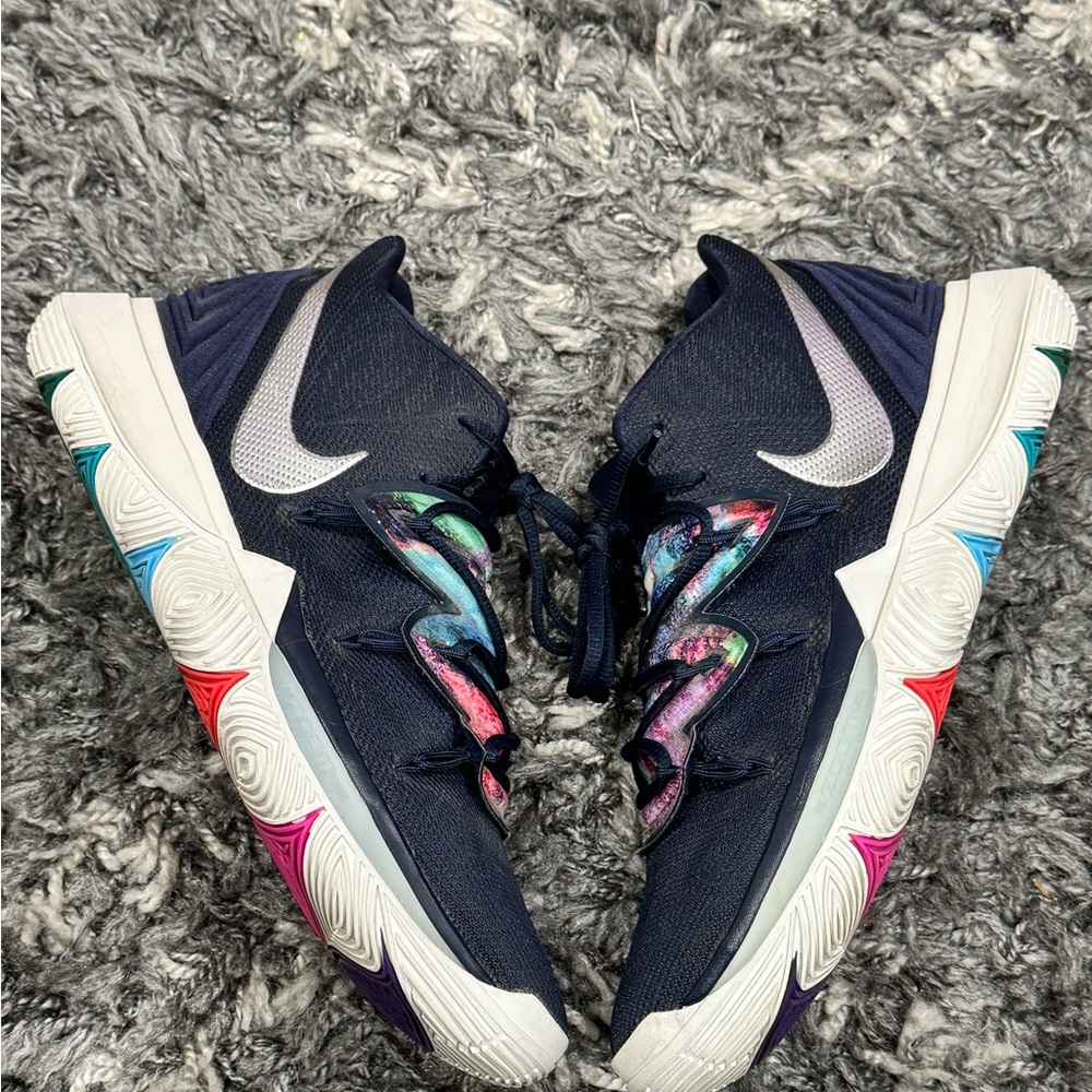 Nike Kyrie 5 Galaxy Blue Mens Basketball Shoes AO2918-900 Size 12 Multi Color